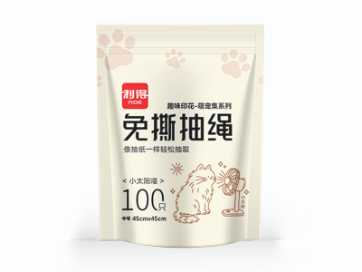 利得家用免撕抽绳垃圾袋45*45cm*100只装（J6772）