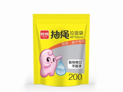 家用抽绳<i style='color:red'>垃圾袋</i>45*50cm*200只装