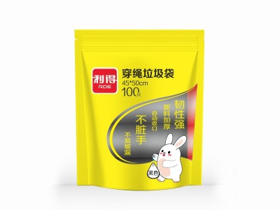 家用穿绳垃圾袋45*50cm*100只装