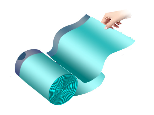 家用大号特厚免斯抽绳浅海蓝垃圾袋50*55cm*100只装