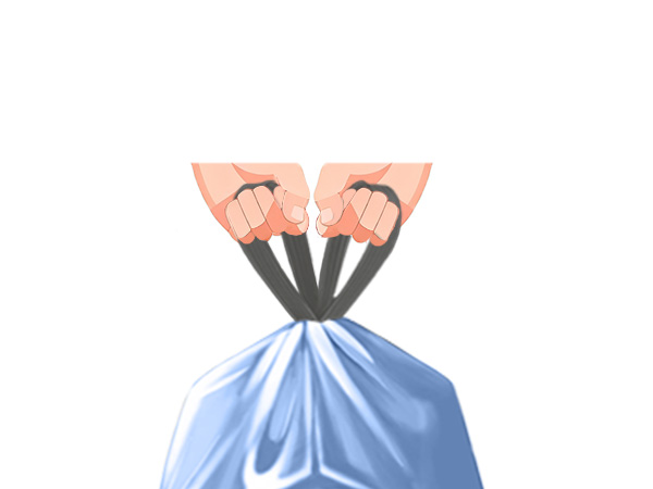 利得家用穿绳雾霾蓝垃圾袋45*50cm*100只装（J4877）