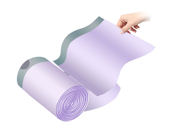 家用免撕抽绳糯米紫垃圾袋45*50cm*100只装 家用免撕抽绳糯米紫垃圾袋45*50cm*100只装